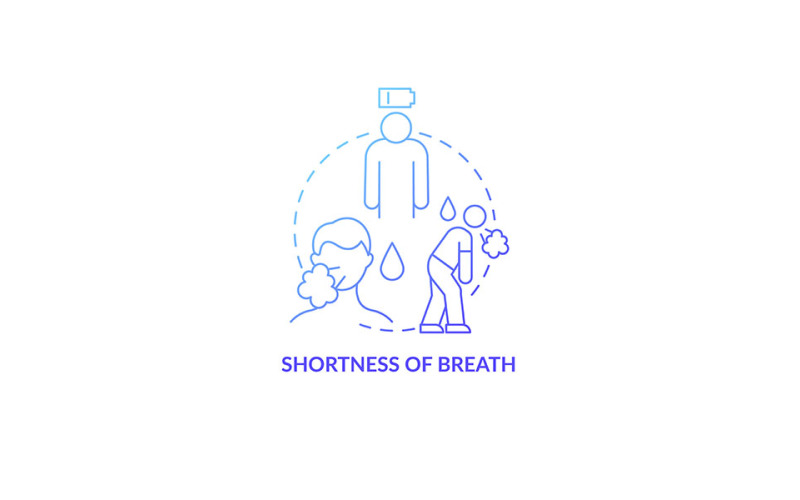 Breath Shortness Blue Gradient Concept Icon Vector Graphic