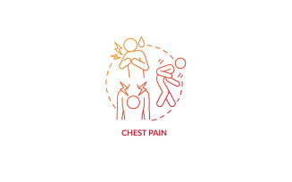 Chest Pain Red Gradient Concept Icon