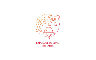 Exposure To Lung Irritants Red Gradient Concept Icon