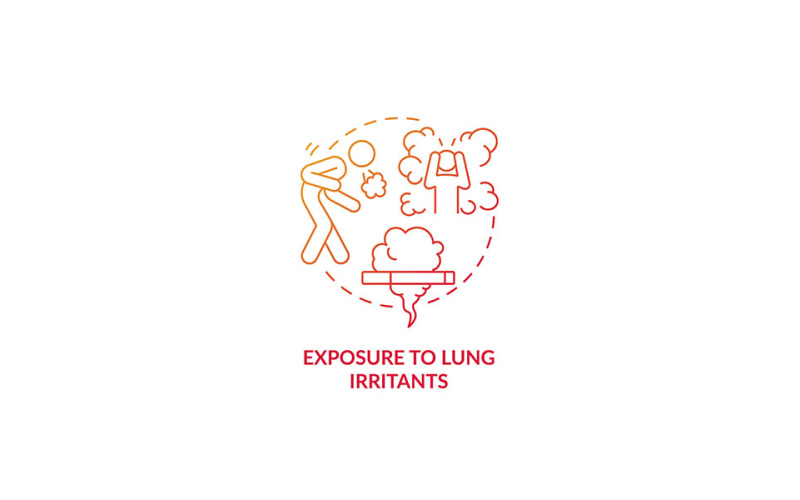 Exposure To Lung Irritants Red Gradient Concept Icon Vector Graphic