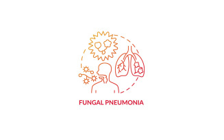 Fungal Pneumonia Red Gradient Concept Icon
