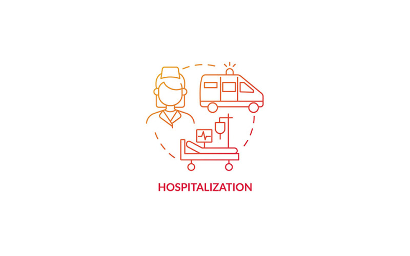 Hospitalization Red Gradient Concept Icon Vector Graphic