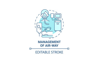 Management Of Air Way Blue Concept Icon