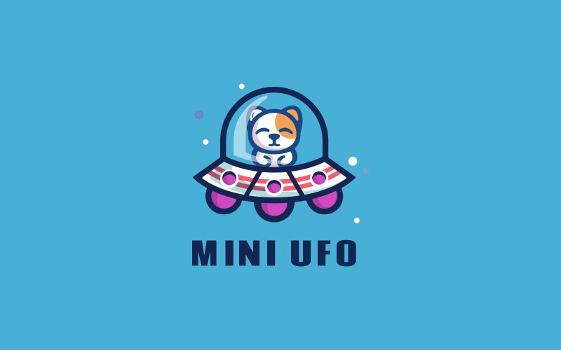Mini UFO Mascot Cartoon Logo Logo Template