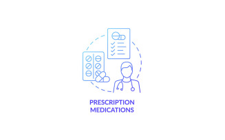 Prescription Medications Blue Gradient Concept Icon