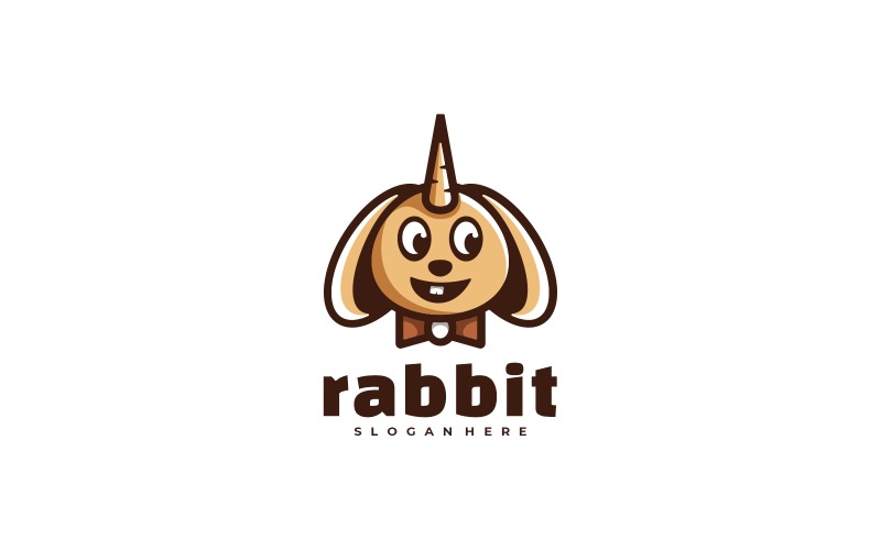 Rabbit Simple Mascot Logo Style Logo Template