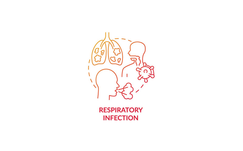 Respiratory Infection Red Gradient Concept Icon Vector Graphic