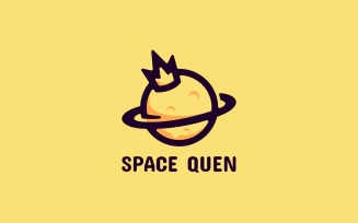 Space Queen Simple Mascot Logo Style