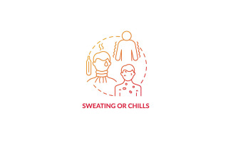 Sweating And Chills Red Gradient Concept Icon