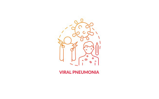 Viral Pneumonia Red Gradient Concept Icon