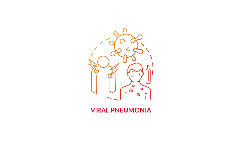 Viral Pneumonia Red Gradient Concept Icon Vector Graphic