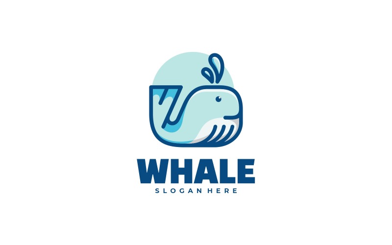 Whale Simple Mascot Logo Style Logo Template
