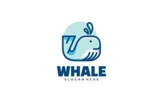 Whale Simple Mascot Logo Style