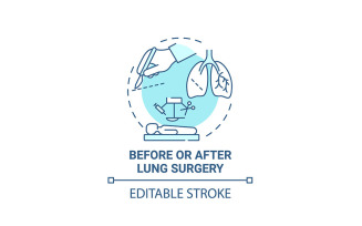 Before And After Lung Surgery Blue Concept Icon