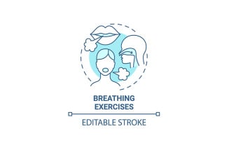 Breathing Exercises Blue Concept Icon