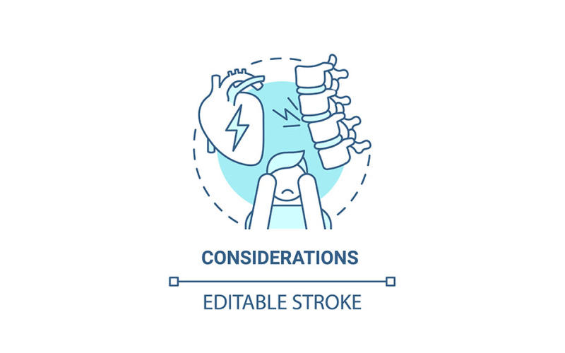 Considerations Blue Concept Icon Vector Graphic