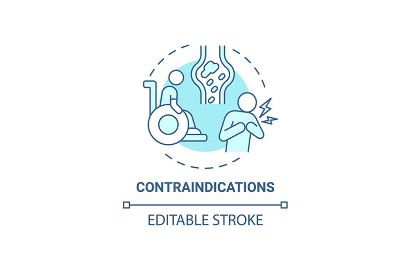 Contraindications Blue Concept Icon Vector Graphic