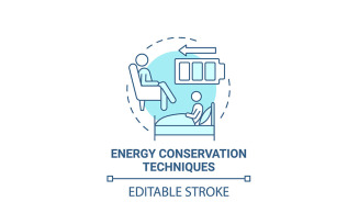 Energy Conservation Technique Blue Concept Icon