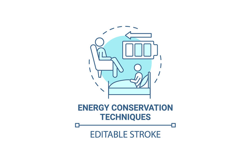 Energy Conservation Technique Blue Concept Icon Vector Graphic