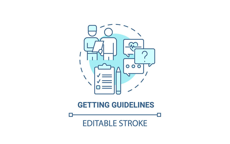 Getting Guidelines Blue Concept Icon Vector Graphic
