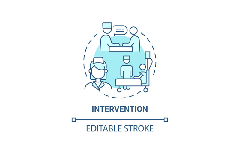 Intervention Blue Concept Icon Vector Graphic