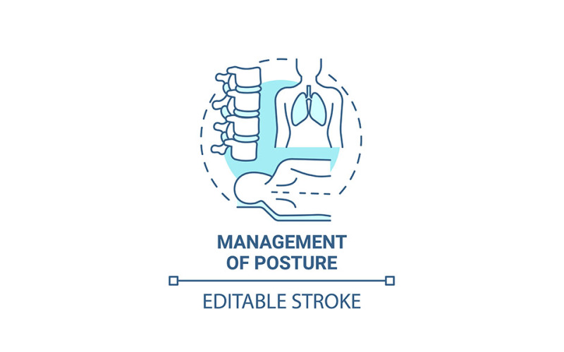 Management Of Posture Blue Concept Icon Vector Graphic