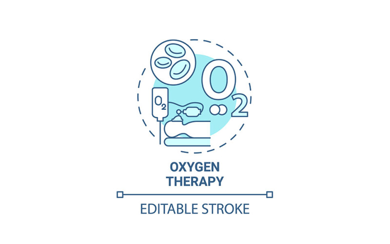 Oxygen Therapy Blue Concept Icon Vector Graphic