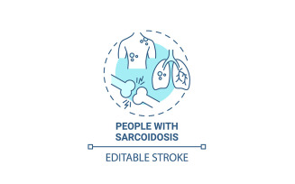People With Sarcoidsis Blue Concept Icon