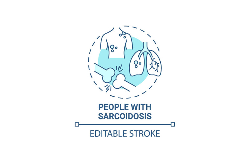 People With Sarcoidsis Blue Concept Icon Vector Graphic