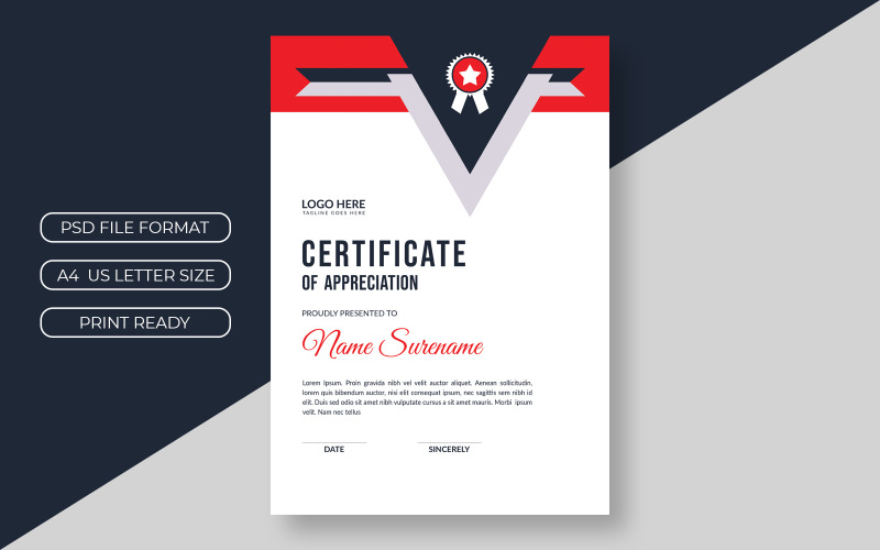 Templates black and red certificate layout Certificate Template