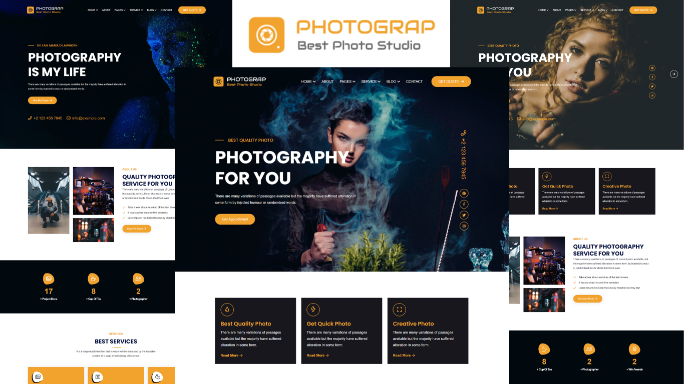 Kit Graphique #213180 Photographer Photography Divers Modles Web - Logo template Preview