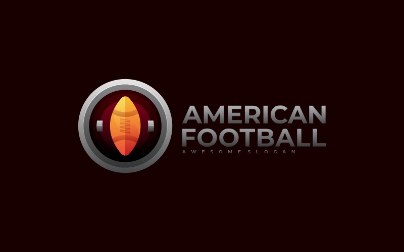 American Football Gradient Logo Logo Template