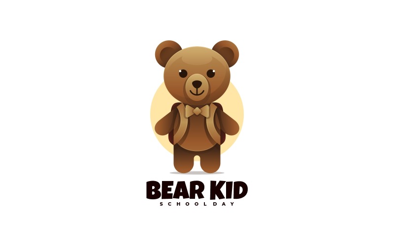 Bear Kid Gradient Logo Style Logo Template