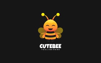 Cute Bee Gradient Logo Style