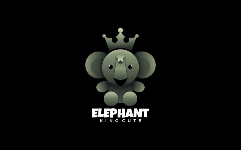 Cute Elephant Gradient Logo Style Logo Template