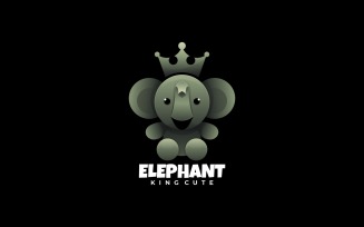 Cute Elephant Gradient Logo Style