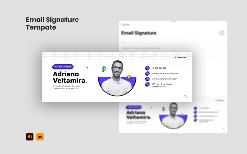 Geometric Email Signature Template Corporate Identity