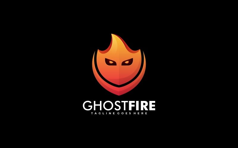 Ghost Fire Gradient Logo Style Logo Template