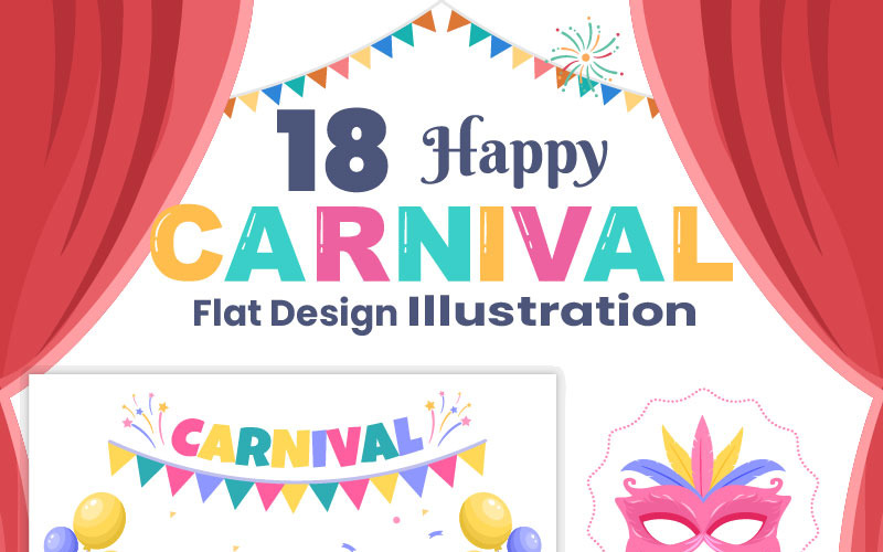 18 Happy Music Party Carnival Celebration Illustration