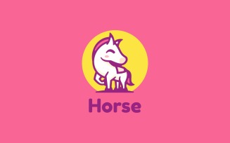 Horse Simple Mascot Logo Style