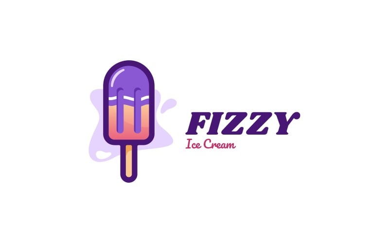 Ice Cream Fizzy Color Simple Logo Style Logo Template