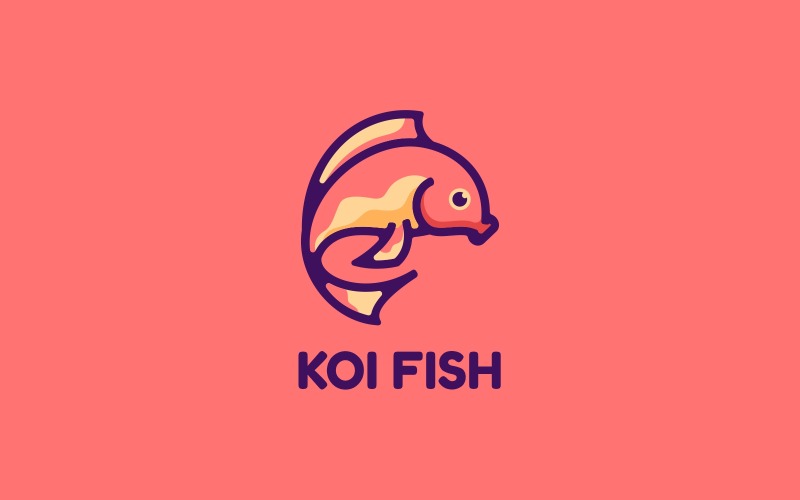 Koi Fish Simple Mascot Logo Logo Template