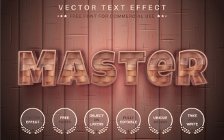 Master - Editable Text Effect, Font Style, Graphics Illustration