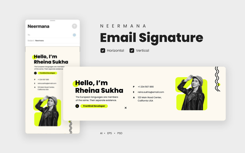 Modern Clean Email Signature Template Corporate Identity