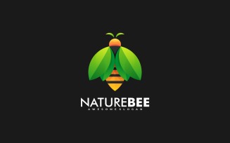 Nature Bee Gradient Logo Style