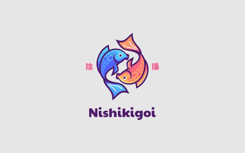Nishikigoi Simple Mascot Logo Logo Template