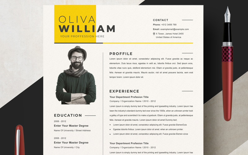 Oliva William / CV Template Resume Template