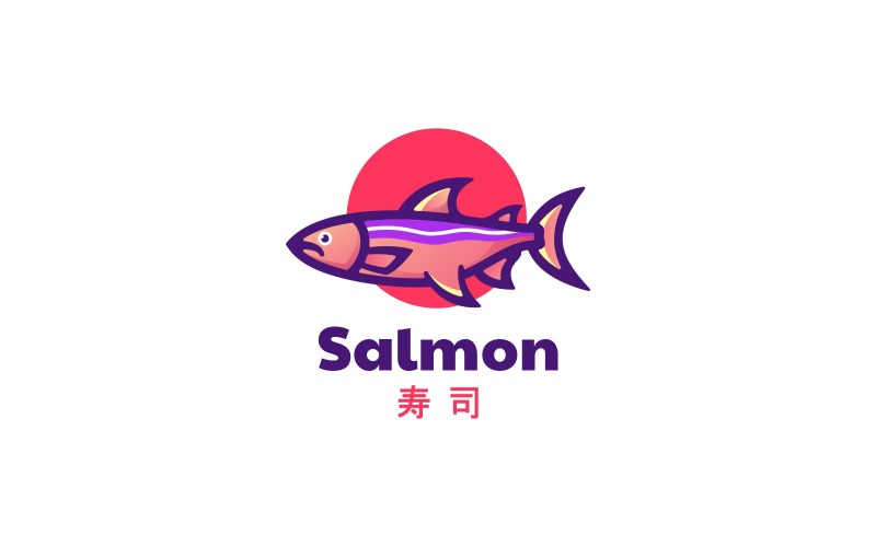 Salmon Color Mascot Logo Style Logo Template