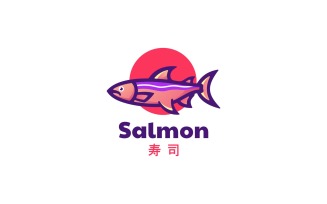 Salmon Color Mascot Logo Style