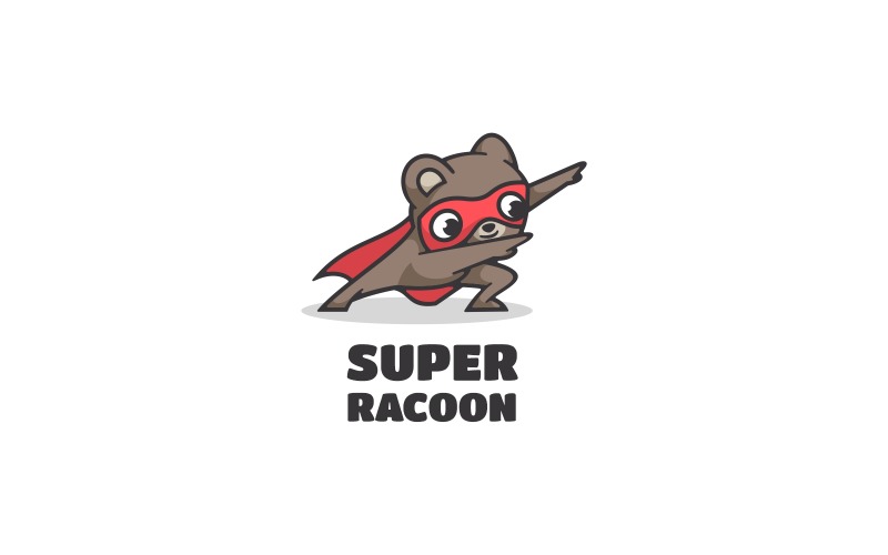 Super Raccoon Simple Mascot Logo Logo Template